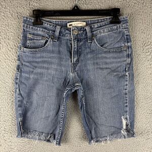 Levi's 518 Superlow Cut Off Jean Shorts Women’s Juniors 5 M Blue Denim 28” Waist